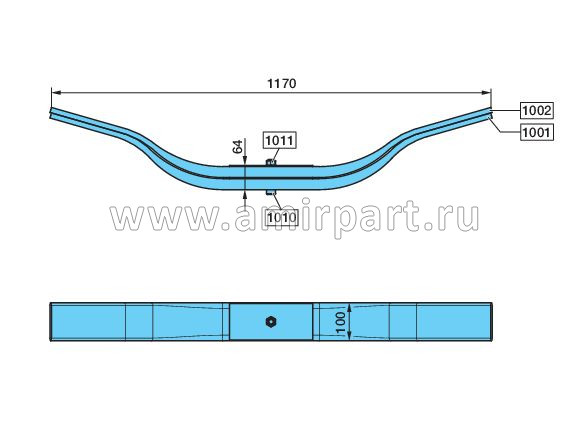 Рессора VB12t 2листа (0508204130) BPW 05.082.04.13.0