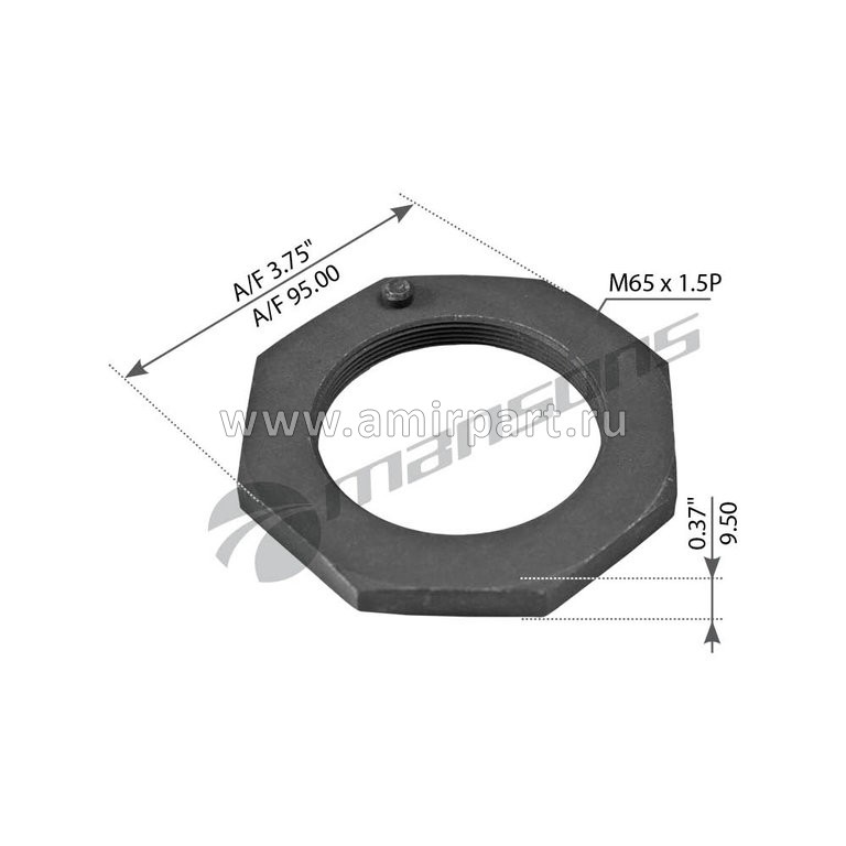Гайка ROR ступицы (M65х1.5мм h=11мм SW95) TM 21205571 / MANSONS 780.096 стопорная