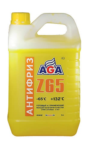Антифриз готовый к применению до -65 желтый 5л AGA043Z