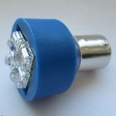 Светодиодная лампа АС24-10W (36мм) две пираньи синий (линза)