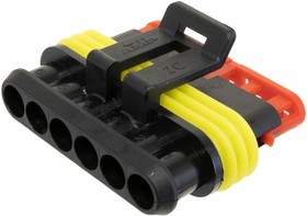 215000610175 (282090-1), Корпус разъема "розетка" 6pin AMP Superseal 1.5