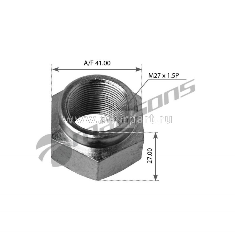 Гайка болта рессоры, М27х1,5 DIN980 SMB 10500105 / Gronax 900521
