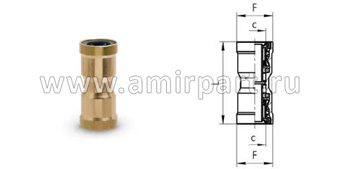 Фитинг прямой 8-8 (соединитель) CAMOZZI 9580/D6580