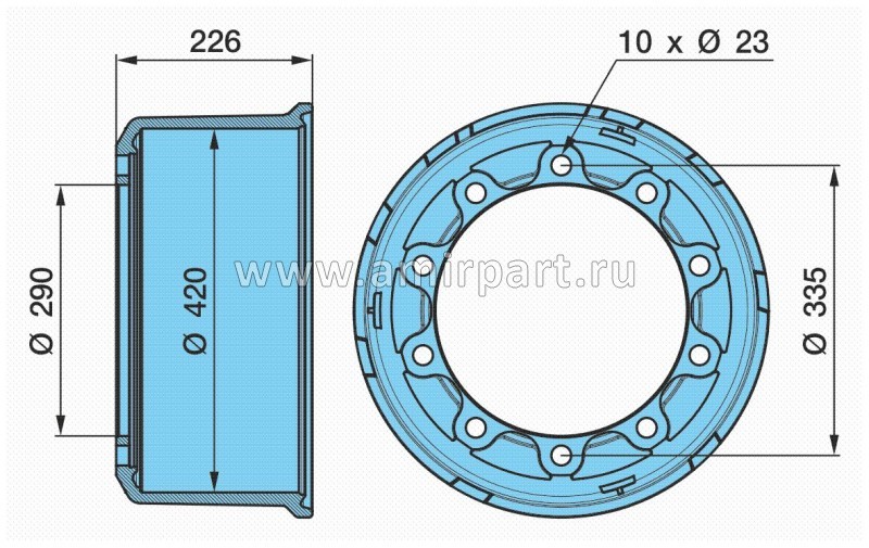 Барабан тормозной BPW (03.109.67.79.0) ECO Drum / Sonder 16.005.0110 @4843