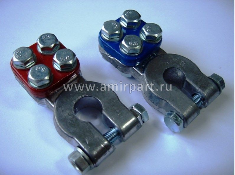 Клемма АКБ (под планку 4 болта) Euro Type1 (к-т 2шт +/-) 25008