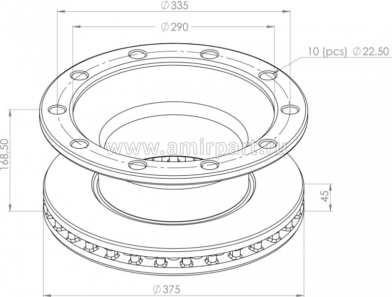 Диск тормозной Schmitz о.н.1088133 (M2000253)