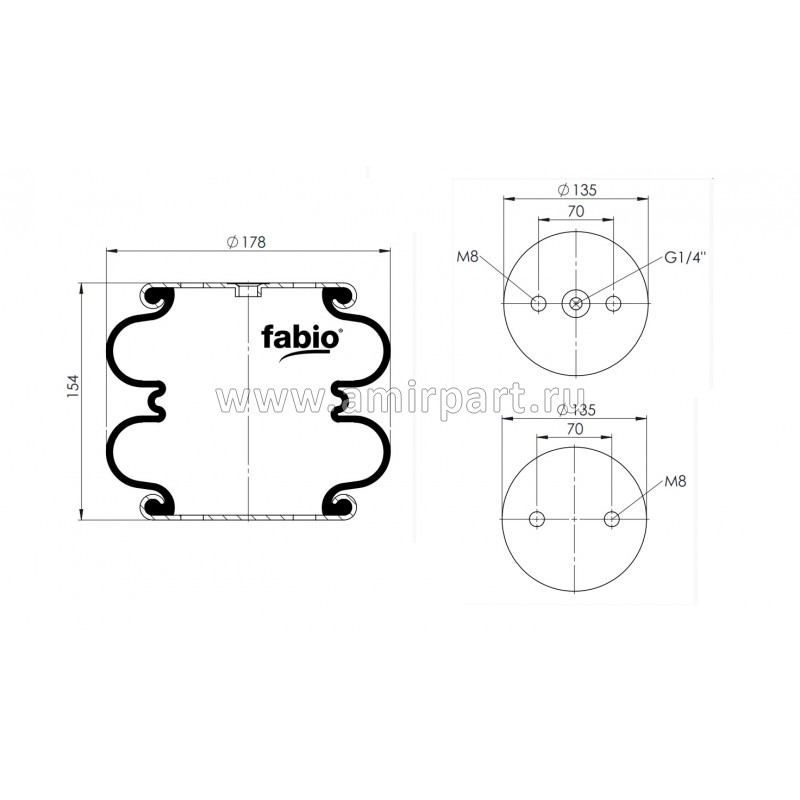 Пневморессора FD 110-15 Cl/Fabio 2DC-178-2C