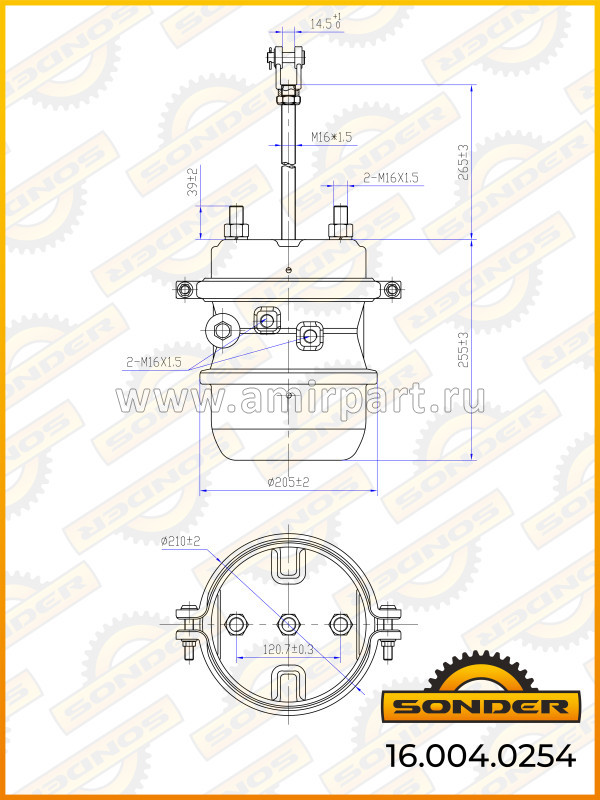 Энергоаккумулятор 30/30 BPW,DAF,Krone,Schmitz BX7611, SONDER 16.004.0254 @91649 @94875