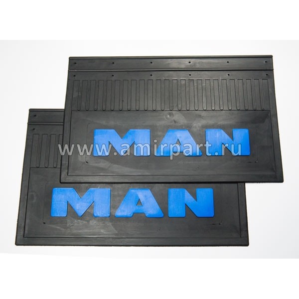 Брызговик задний 600*370 LUX черный MAN синяя надпись