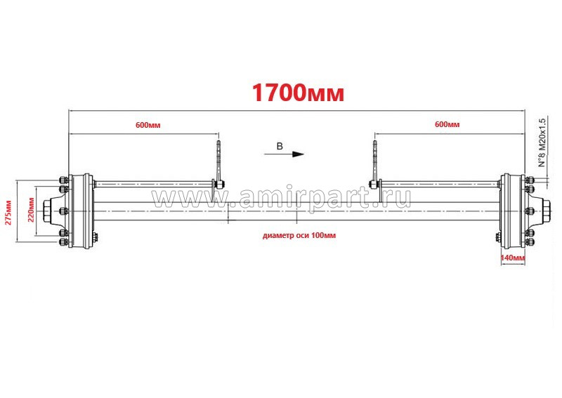 Ось тракторная УЗПТ 8.1700.001