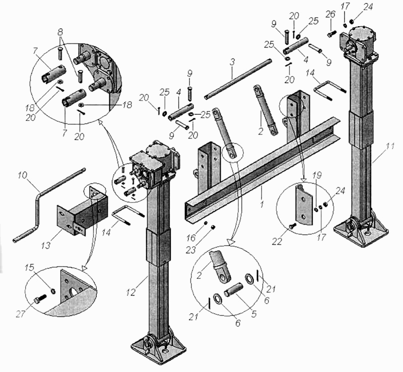 Опорно-стояночное устройство (ноги) НЕФАЗ 96741 270001