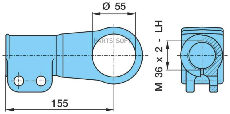 Наконечник реакт.тяги лев.30x197/M36x2 BPW 05.353.67.09.0 / Auger 52100 @6126