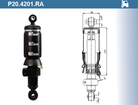 Пневмоамортизатор кабины IVECO / P20.4201.RA