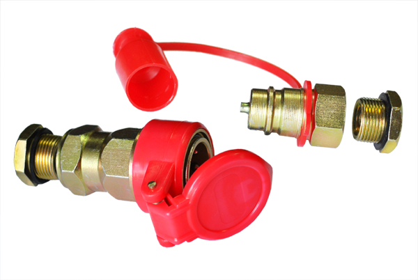 Разъем пневматический "АТ" М16/М22 FER-RO (красный, с крышкой, к-т)