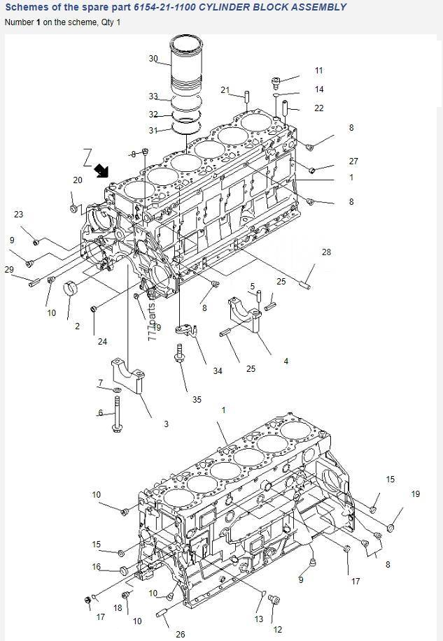 Лонг блок Komatsu Long Block SA6D125E2