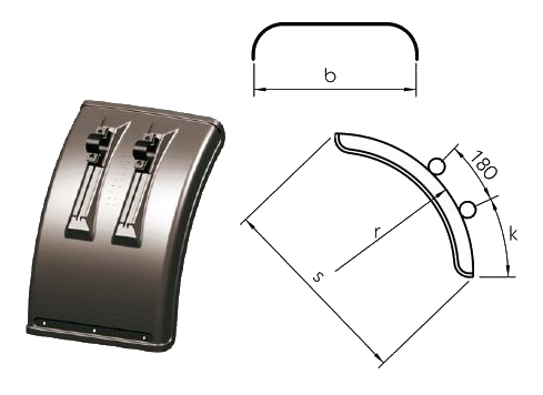 Крыло 1/4 с креплениями на салазках KOGEL 102145070 SUER ГЕРМАНИЯ