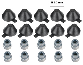 Комплект колпачков 35мм. и гаек (10шт.) KNORR (К003902) / MARSHALL (M2910041)