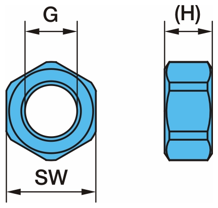 Шестигранная гайка M 36 SW 55 02.5202.44.80