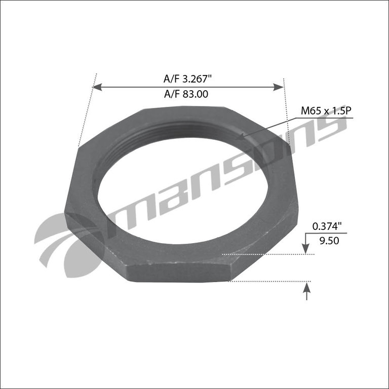 Гайка ROR ступицы M65x1,5, H=10, SW85) 21210819 TM/MANSONS 780.095