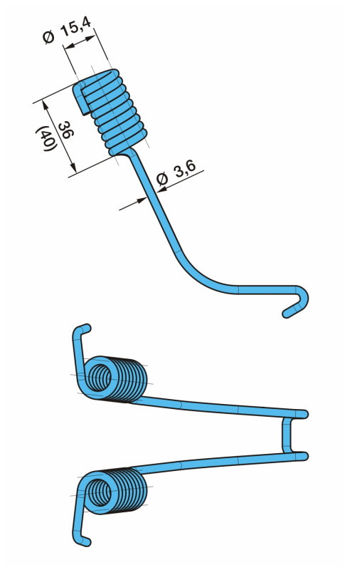 Пружина дополнительная (крюк, низкорамник) BPW (03.397.33.08.0) / SAMPA (070.194)