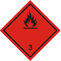 Большой знак опасности, класс 3 (наклейка, 250х250мм)