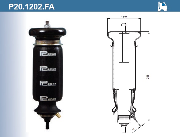 Пневмоамортизатор кабины SCANIA / P20.1202.FA