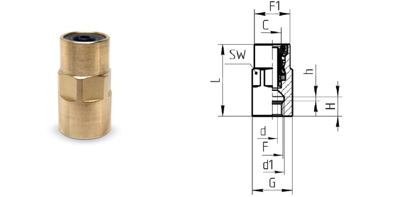 Фитинг прямой 6-M16*1 вн.резьба Camozzi 9463