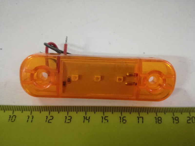 Фонарь габаритный LED 24V, желтый (L=95мм, 3 светодиода)