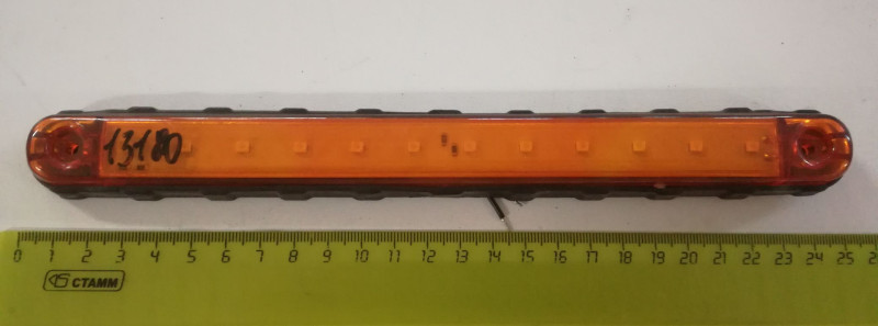 Фонарь габаритный LED 24V, желтый (L=180мм, 12 светодиодов-отражатель)