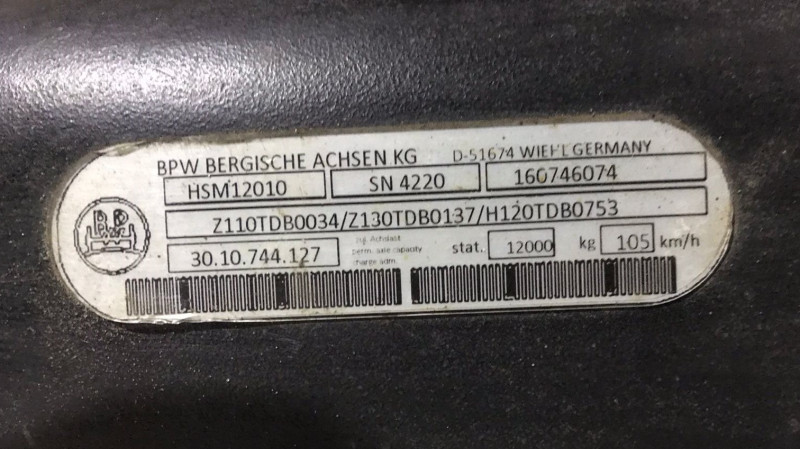 Ось BPW прицепа HSM 12010 30.10.744.127 в сборе