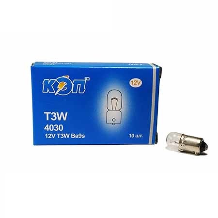 Автолампа T3W АМН12-3 (А12-3), цоколь BA9s, приборная (КЭП) 4030