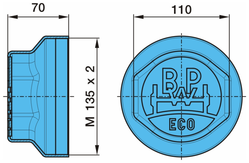 Крышка ступицы M135x2/H70/SW110 BPW 03.212.25.08.0 / Sampa 070.065