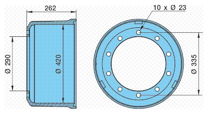 Барабан тормозной BPW (03.106.77.57.0) MERITOR® (MBD1019)