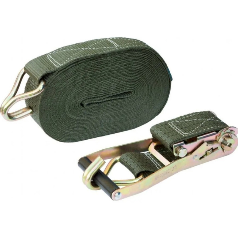 Стяжка крепления груза (10м-50мм) 2-4т "хаки" (лента+механизм) (DA-01228) АВТОМАГНАТ