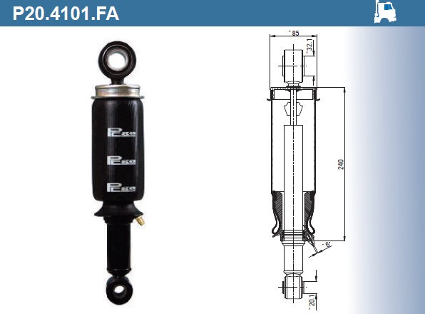 Пневмоамортизатор кабины IVECO / P20.4101.FA