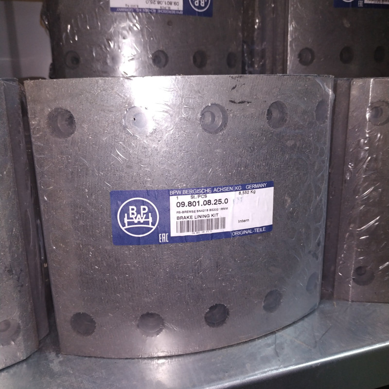 Р/к накладок тормозных д/тормозн. колодок на 1 мост 180х420 BPW