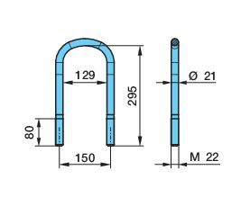 Стремянка М22/129/150 х 295 мм BPW (03.138.37.12.4) круглая