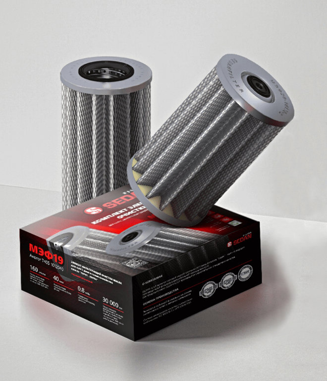 Элемент фильтрующий КАМАЗ-ЕВРО, ЯМЗ масляный (нетканый материал) SEDANFILTER МЭФ7405