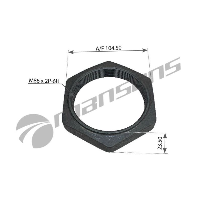 Гайка ступицы M86*2 H=23 Volvo FH/FM/RVI Magnum DXI 1076335 mansons