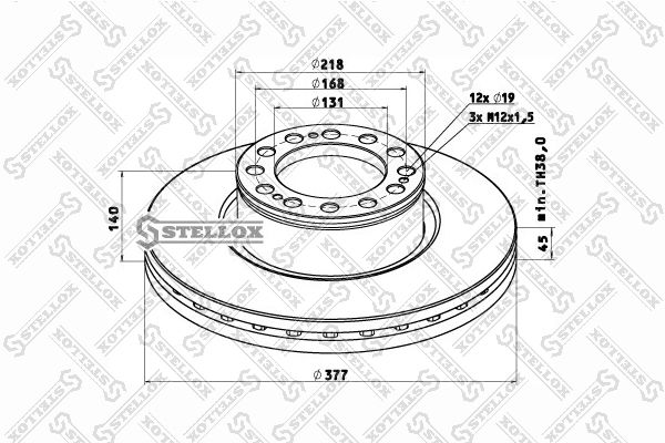 Диск тормозной SAF (04.079.0007.03) / STELLOX 85-00813-SX @5254