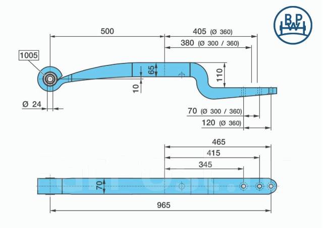 Полурессора однолистовая 1/65x70 S24 BPW