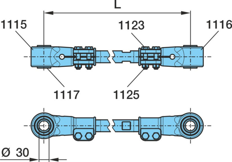 Штанга реактивная М30 L-475 (450-500) регулируемая BPW (05.443.70.77.0) / BPW®