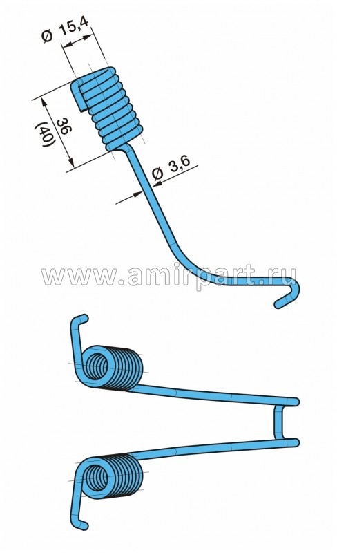 Пружина дополнительная (крюк, низкорамник) BPW (03.397.33.08.0) / UC KLTH0193 @12379