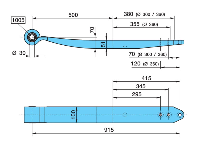 Полурессора 1 лист. 580*365 BPW 0508213180
