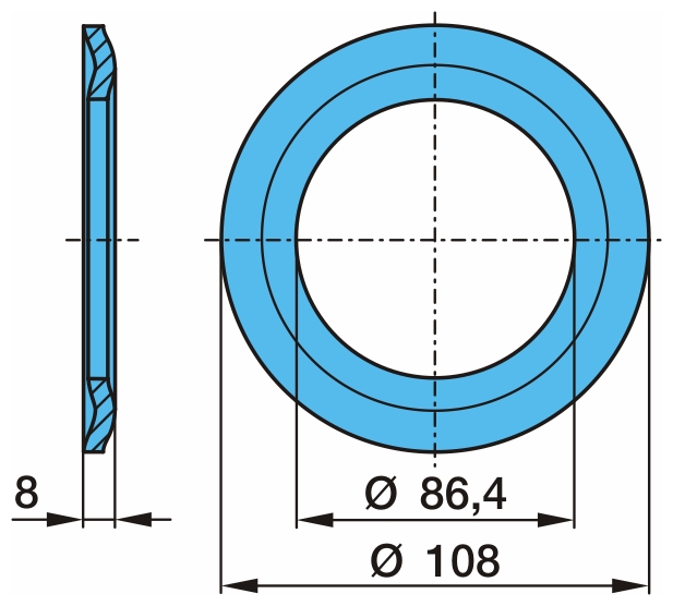 Кольцо упорное 108х71х8 10т. BPW 03.370.26.24.0 / SAMPA 070.083