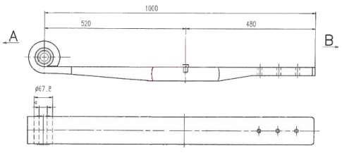 Рессора FRUEHAUF (UJA0895002) / MARSHALL (M1042600)