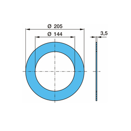 Кольцо 16Т #2 144/205х3,5 03.310.99.02.0 BPW