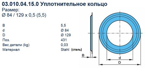 Кольцо маслоотражающее ступицы 84,5x128,5x5 9т. BPW (03.010.04.15.0) / SAMPA 070.184