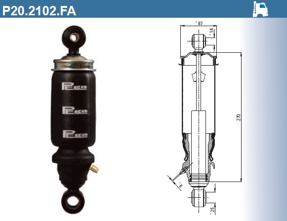Пневмоамортизатор кабины MERCEDES / P20.2102.FA