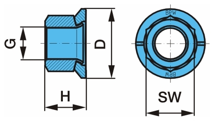 Гайка М22х1,5 колесная Н=27